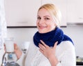 Smiling blonde with scarf Royalty Free Stock Photo