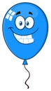 Smiling Blue Balloon Cartoon Mascot Character