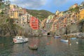 SMILING BOAT IN RIOMAGGIORE HARBOUR