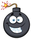 Smiling Bomb Face Cartoon Mascot Character With Expressions