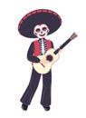 Smiling Boy Dressed in Skeleton Mexican Costume Royalty Free Stock Photo