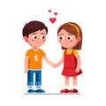 Smiling boy and girl kids holding hands Royalty Free Stock Photo