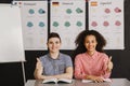 Smiling boy and girl with thumbs up Royalty Free Stock Photo