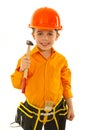Smiling boy holding hammer Royalty Free Stock Photo