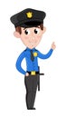 Smiling boy in policeman uniform Royalty Free Stock Photo