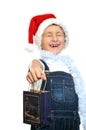 Smiling boy in Santa red hat Royalty Free Stock Photo