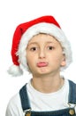 Smiling boy in Santa red hat Royalty Free Stock Photo