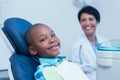Smiling boy waiting for a dental exam Royalty Free Stock Photo
