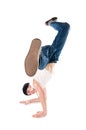 Smiling breakdancer