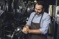 Smiling brewery worker Royalty Free Stock Photo