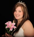 Smiling bride with flower Royalty Free Stock Photo