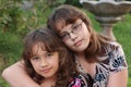 Smiling brown-haired sisters Royalty Free Stock Photo