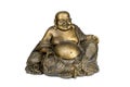 Smiling Buddha brass figurine Royalty Free Stock Photo