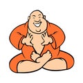 Smiling Buddha cartoon Royalty Free Stock Photo