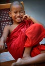 Smiling Buddhist novice Royalty Free Stock Photo