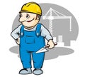 Smiling builder