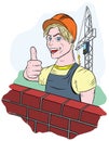 A smiling builder reveals that all is good