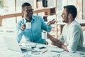 Smiling Business People on Coffee Break in Office Royalty Free Stock Photo