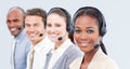 Smiling business team with headset on Royalty Free Stock Photo