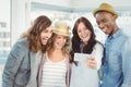 Smiling business team taking selfie at office Royalty Free Stock Photo