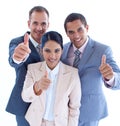 Smiling business team with thumbs up Royalty Free Stock Photo