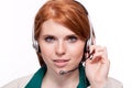 Smiling business woman callcenter agent operator Royalty Free Stock Photo