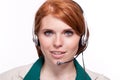 Smiling business woman callcenter agent operator Royalty Free Stock Photo