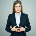 Smiling Business woman crossed arms isolated portrait. Royalty Free Stock Photo