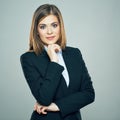Smiling Business woman crossed arms isolated portrait. Royalty Free Stock Photo