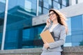 Portrait of business woman lawyer outdoor