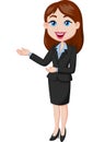 Smiling business woman presenting Royalty Free Stock Photo