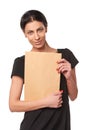 Smiling business woman showing envelope Royalty Free Stock Photo