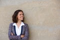 Smiling business woman standing with arms folded Royalty Free Stock Photo