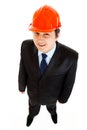 Smiling businessman with helme on head Royalty Free Stock Photo