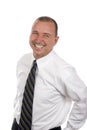 Smiling businessman over white Royalty Free Stock Photo