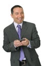 Smiling businessman with PDA Royalty Free Stock Photo