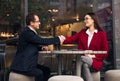 Smiling businessman shaking hands with his business partner Royalty Free Stock Photo