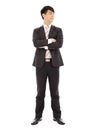 Smiling businessman standing and crossed arms over white Royalty Free Stock Photo