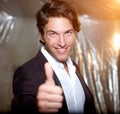 Smiling businessman with Thump up Royalty Free Stock Photo