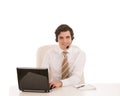 Smiling businessman wearing a headset Royalty Free Stock Photo