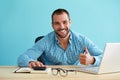 Smiling businessman working in office Royalty Free Stock Photo