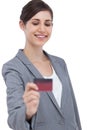 Smiling businesswoman with credit card Royalty Free Stock Photo