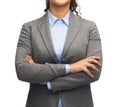 Smiling businesswoman with crossed arms