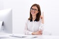 Smiling businesswoman having idea Royalty Free Stock Photo