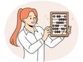 Smiling businesswoman hold abacus in hands Royalty Free Stock Photo