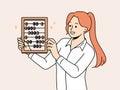 Smiling businesswoman hold abacus in hands Royalty Free Stock Photo