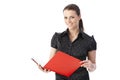 Smiling businesswoman holding document Royalty Free Stock Photo