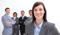 Smiling businesswoman leading her team Royalty Free Stock Photo