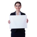 Smiling businesswoman standing over white isolated background Royalty Free Stock Photo