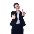 Smiling businesswoman standing over white isolated background Royalty Free Stock Photo